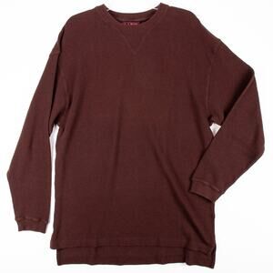 Jos. A. Bank Men's Long Sleeve Sweater Thermal Brown Crewneck Sportswear